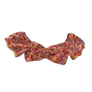 Wild Fable Floral Print Crop Top - Red and Yellow